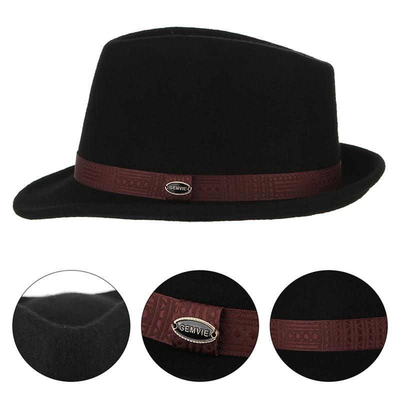 Snap Brim Wool Fedora Trilby Hat with Red Hatband - Innovato Design