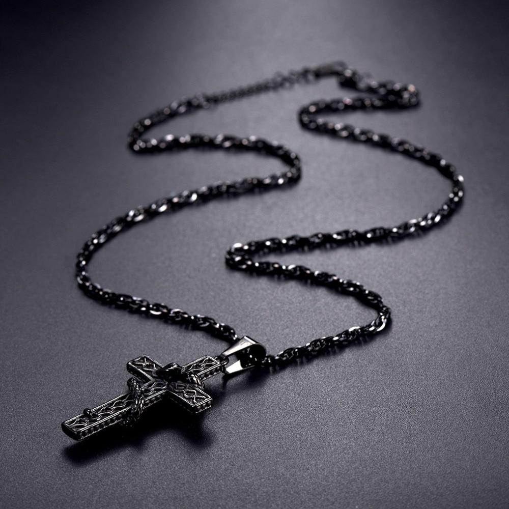 Snake Entwined Around Cross Pendant with Link Chain Necklace - Innovato ...