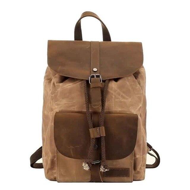 Canvas Leather Waterproof Multifunctional 20 to 35 Litre Backpack ...