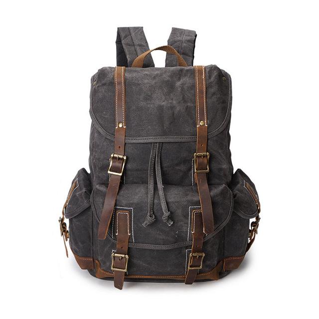 Canvas Leather 14 inch Laptop and Luggage Backpack 20 to 35 Litre ...