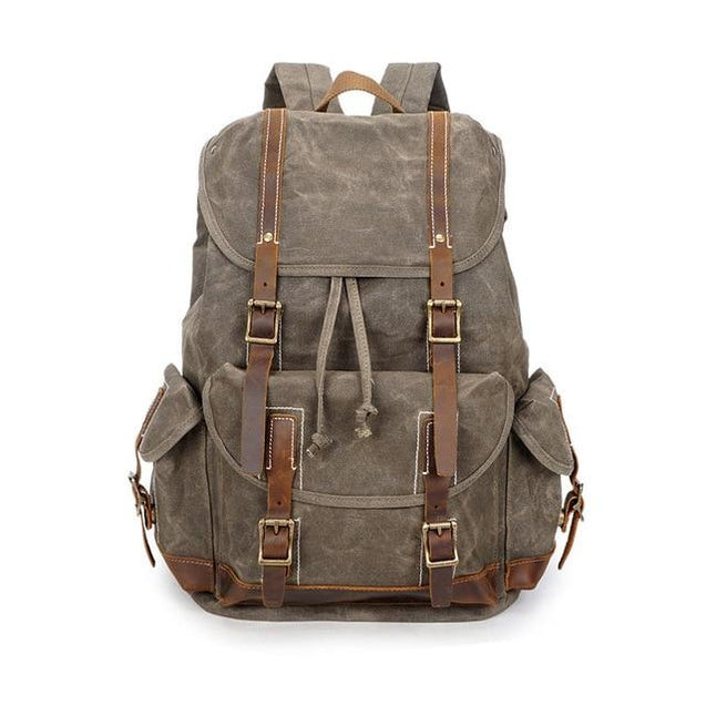 Canvas Leather 14 inch Laptop and Luggage Backpack 20 to 35 Litre ...