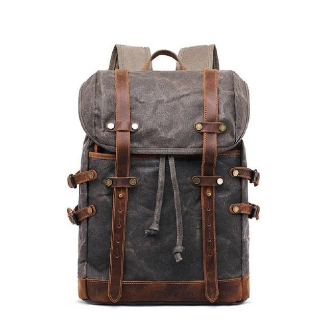 Canvas Leather Waterproof Student Backpack 20 to 35 Litre - Innovato Design