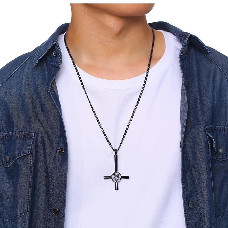 Male Black Cross of St. Peter's Necklace for Men Stainless Steel Pendant  Choker Crux de Sanctus Petrus Jewelry 24inch - AliExpress