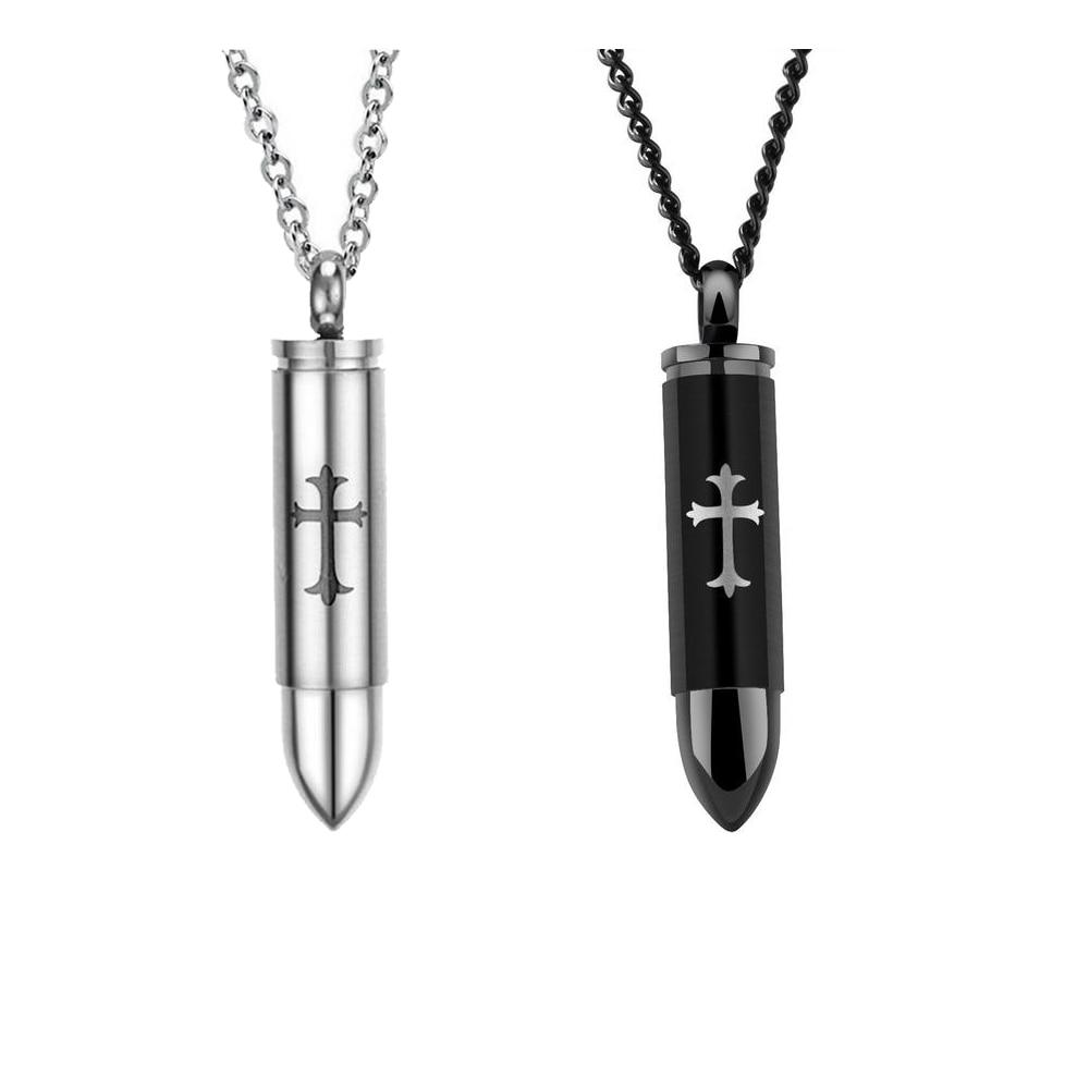 Stainless Steel Bullet Pendant with Templar Cross - Innovato Design