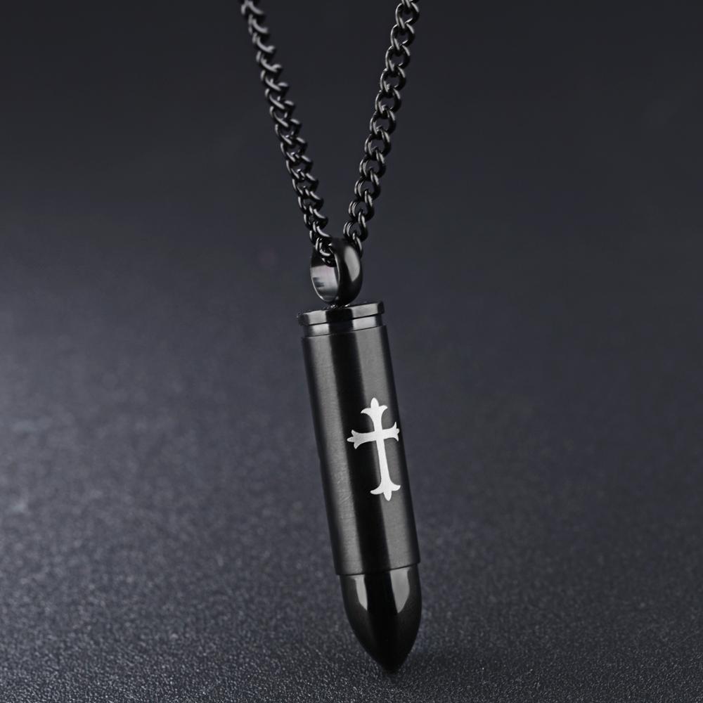 Stainless Steel Bullet Pendant with Templar Cross - Innovato Design