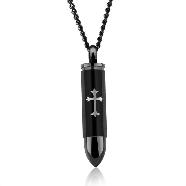 Stainless Steel Bullet Pendant with Templar Cross - Innovato Design