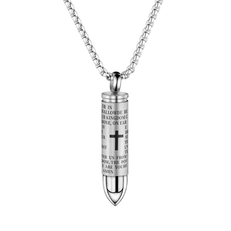 Stainless Steel Bullet Pendant with Lord's Prayer Engraving – Innovato ...