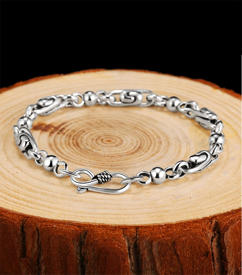 Auspicious Cloud 925 Sterling Silver Trendy Biker Fine Bracelet ...