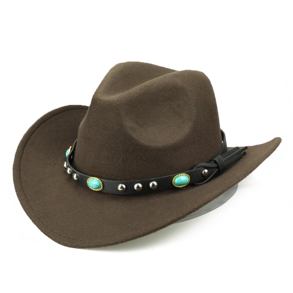 Cowboy Hat with Featured Belt Blue Stone and Black Band - Innovato Design