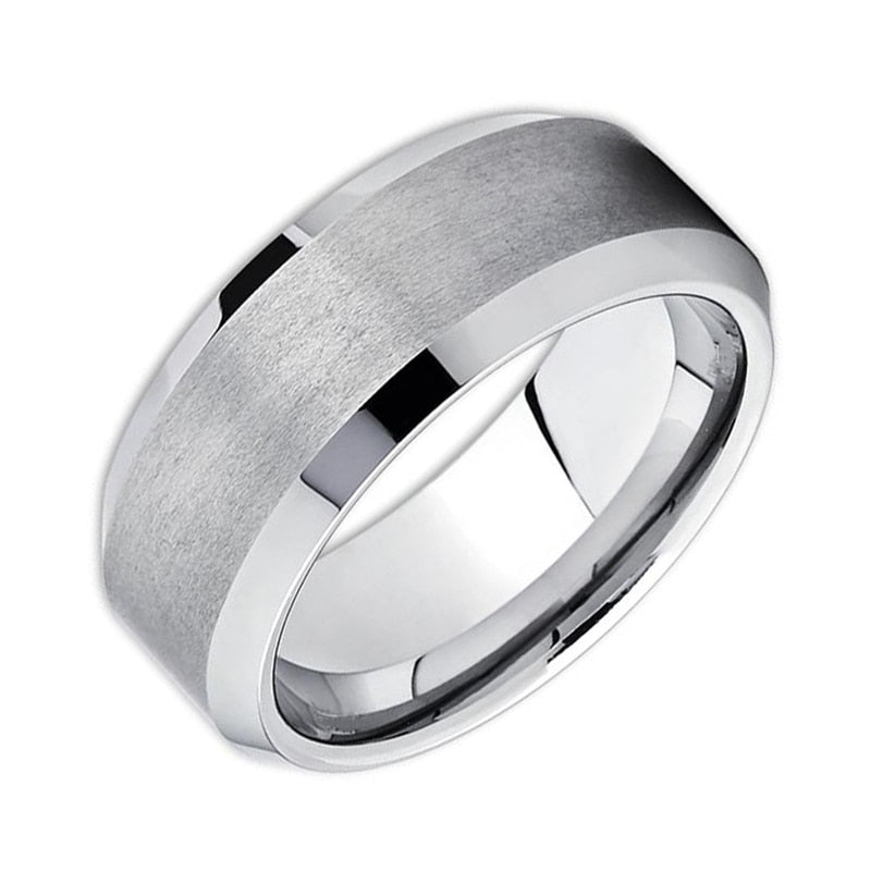 His & Hers Cubic Zirconia and Plain Stainless Steel Wedding Bands ...