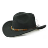 Soft Felt Vintage Western Cowboy Hat with Handmade Belt - Innovato Design