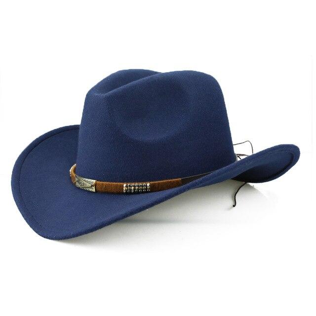 Soft Felt Vintage Western Cowboy Hat with Handmade Belt - Innovato Design