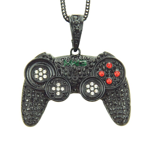 Controller Handle Crystal and Rhinestone Hip-Hop Pendant Necklace ...