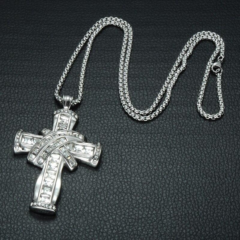 Gold & Silver Plated Hip Hop Stainless Steel Cross Pendant with Cubic ...