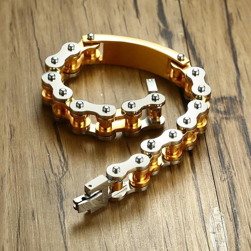 Lord's Prayer Cross Biker Chain Bracelet Stainless Steel - Innovato Design