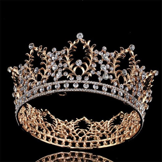 Queen's Dream Rhinestone Gold Color Crown with Zircon Crystals ...