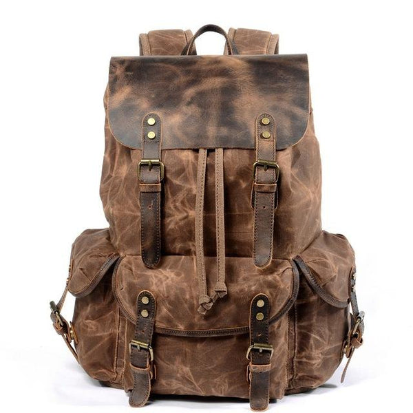 Waxed Multi-functional Waterproof Canvas 20 to 35 Litre Backpack ...