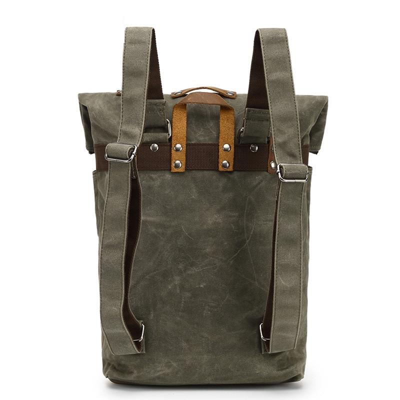 Waxed Canvas Leather Waterproof Tavel 20 to 35 Litre Backpack ...