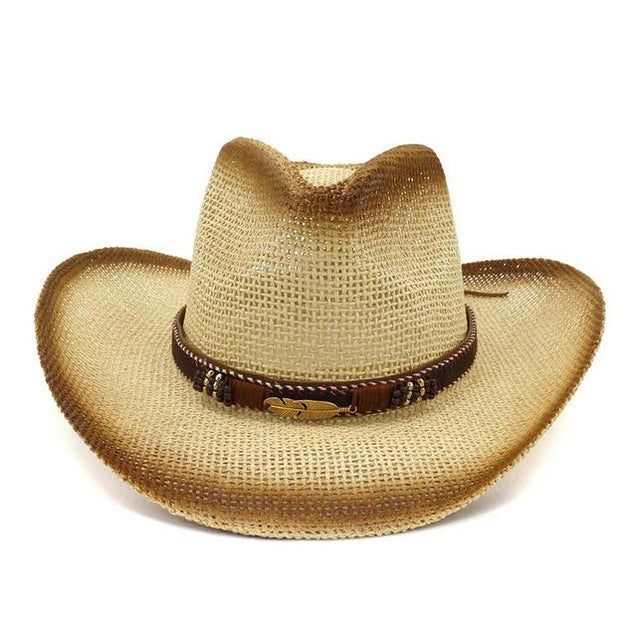 Brown Spray Paint Paper Straw Cowboy Hat - Innovato Design