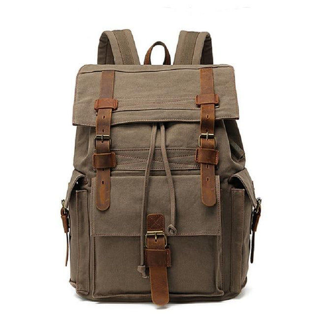 Durable Canvas Leather Travel Backpack 20 to 35 Litre - Innovato Design