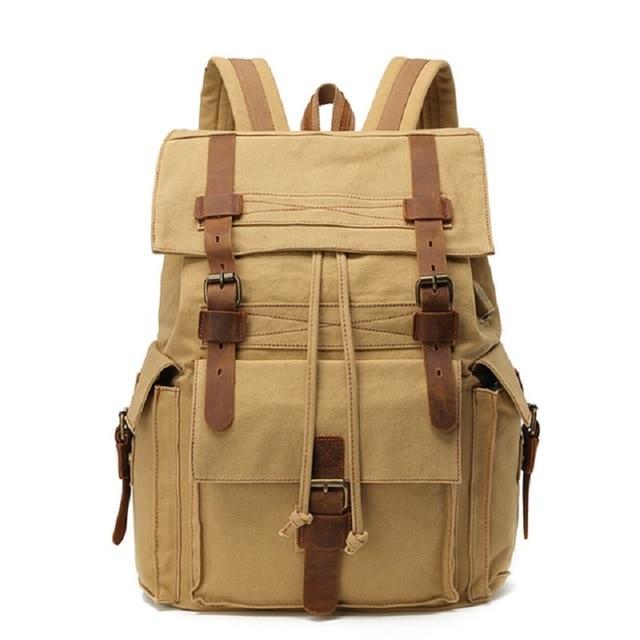 Durable Canvas Leather Travel Backpack 20 to 35 Litre - Innovato Design