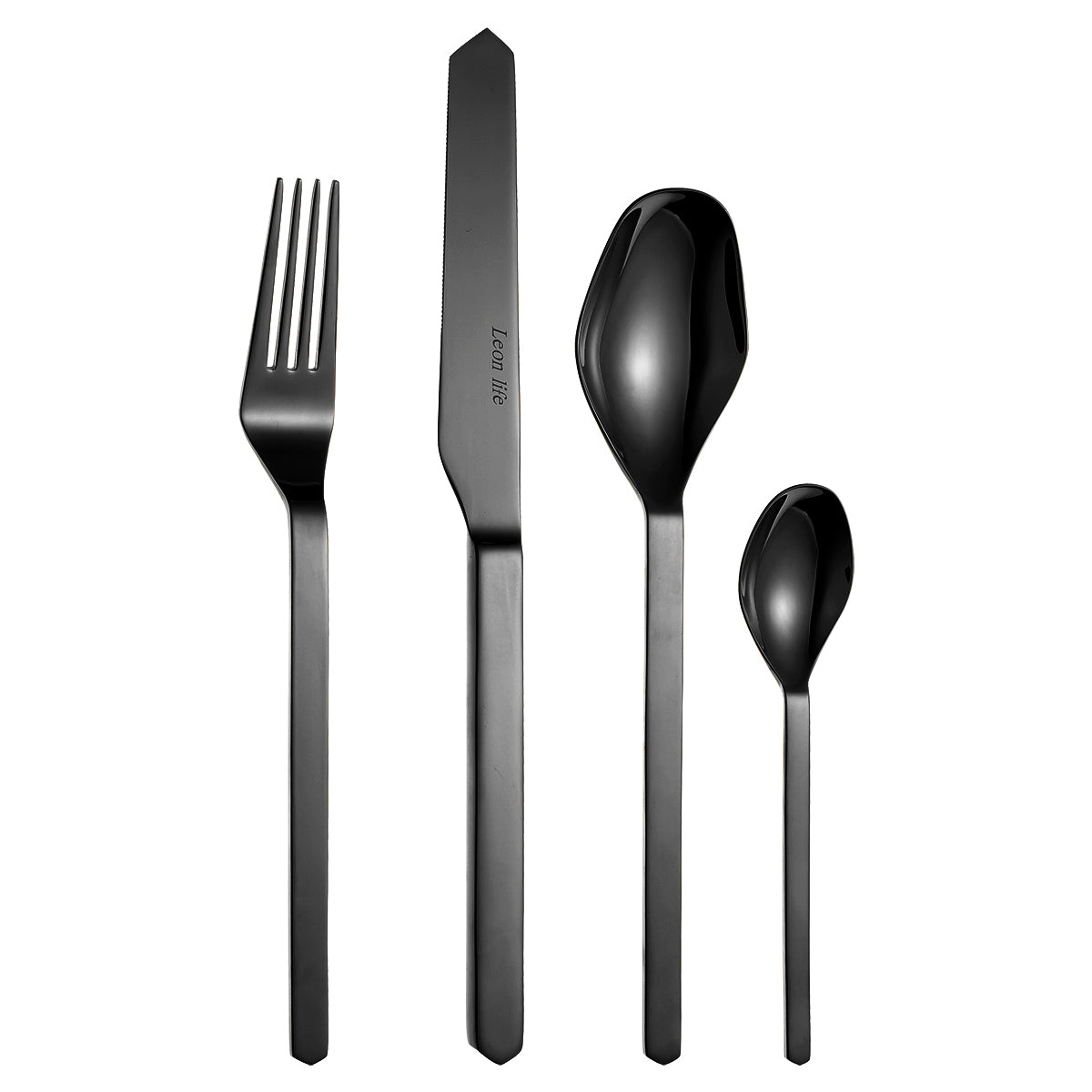 LEKOCH® 24 Pieces Stainless Steel Flatware Black Cutlery Set for 6 –  lekochshop