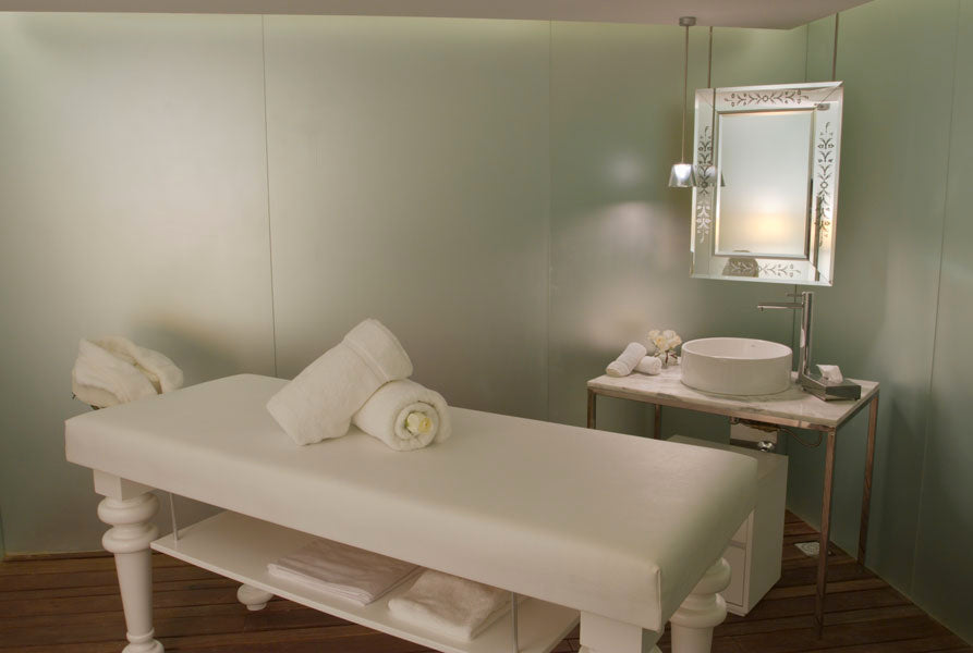 Spa Interiors and Treatment Room Design with custom furniture design.