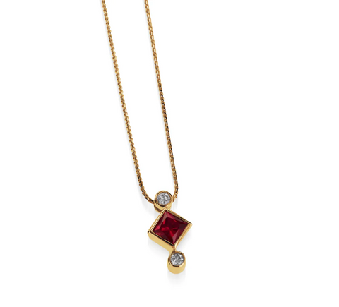 PALOMA LAB-GROWN GEMSTONE AND DIAMOND PENDANT