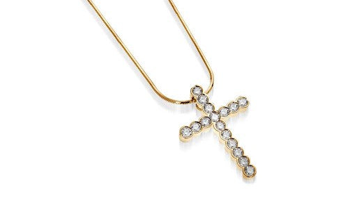 Golden Serenity Necklace Gold Cross Necklace Women Jewelry 