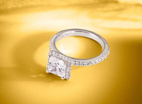 cushion cut engagement ring by John Atencio