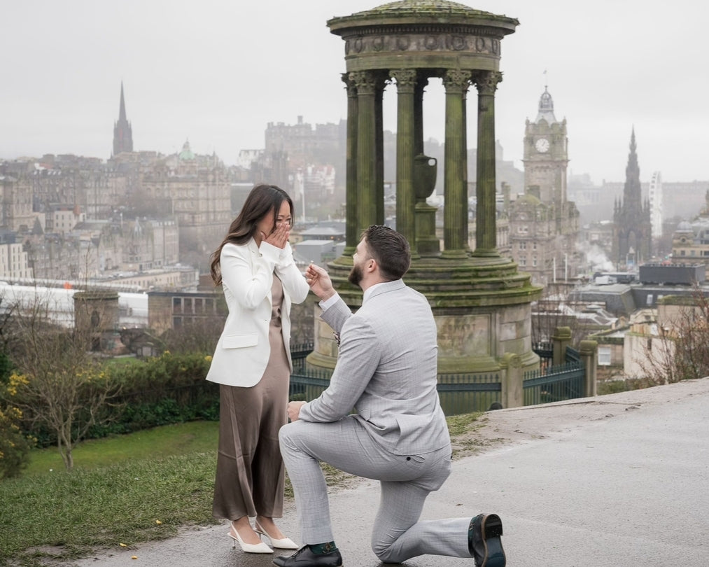 man proposing in a romantic and memorable setting in Scotland