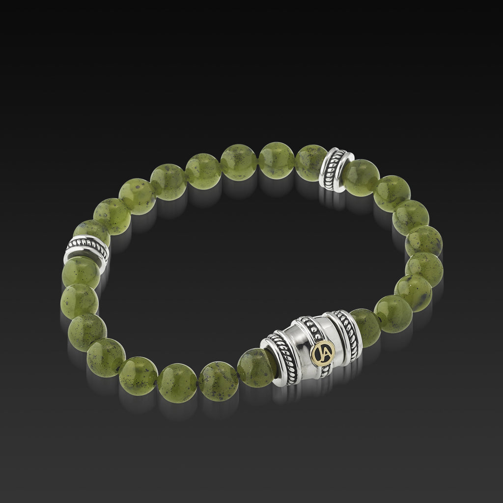 mens jade bead bracelet