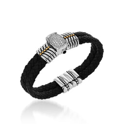 Matrix Black Diamond Leather Bracelet – John Atencio