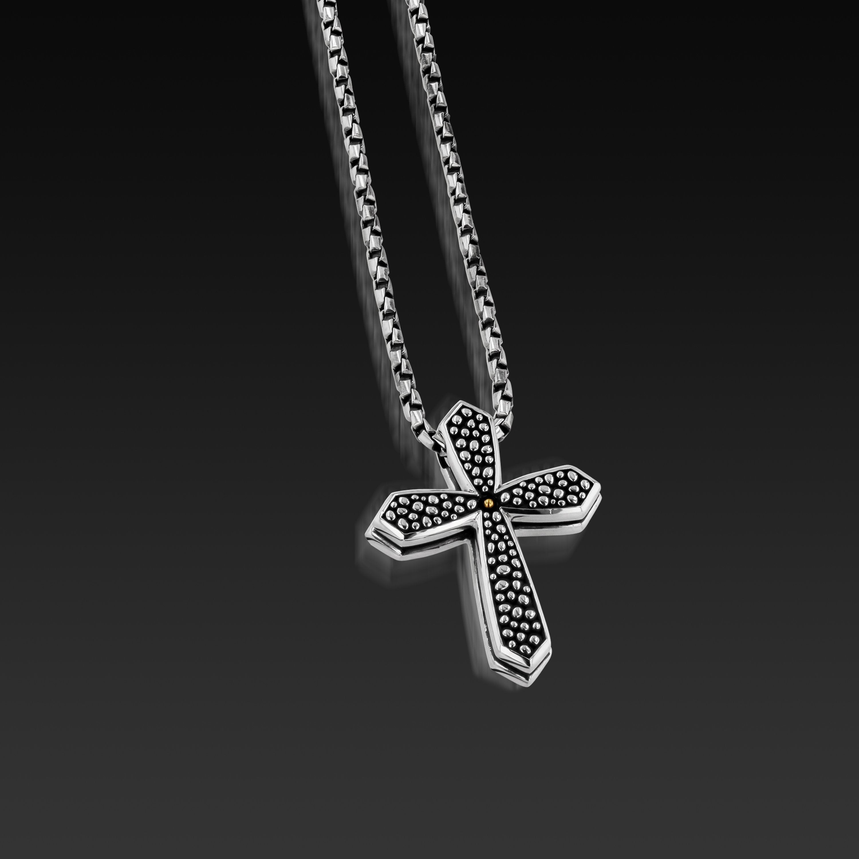 Matrix Gothic Cross Pendant Necklace 