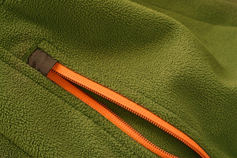 Close-up of soft-shell fleece jacket