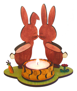 Bunnies and Tealight - Wooden Easter Kit