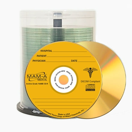 Medical Gold CD-R - 650mb Logo, Jewel Case 45214, 100 count