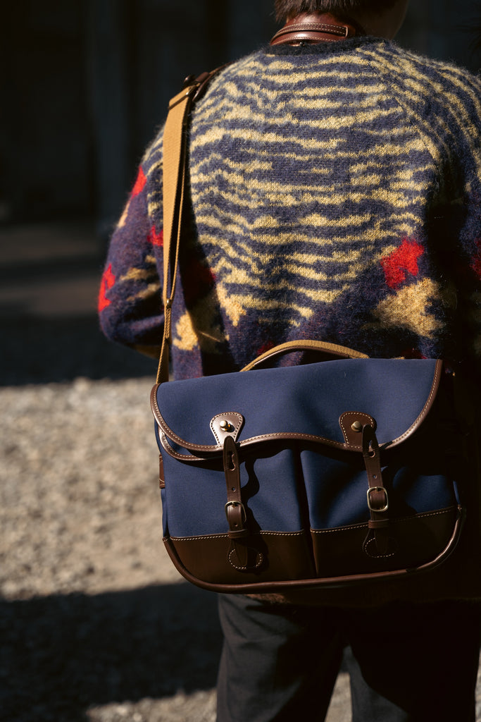 Liang Dong with the Billingham Mini Eventer Camera & Tablet Bag.