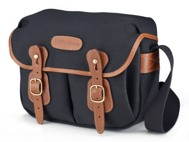 Billingham Hadley Shoulder Bag Small (Black with Tan Leather Trim)