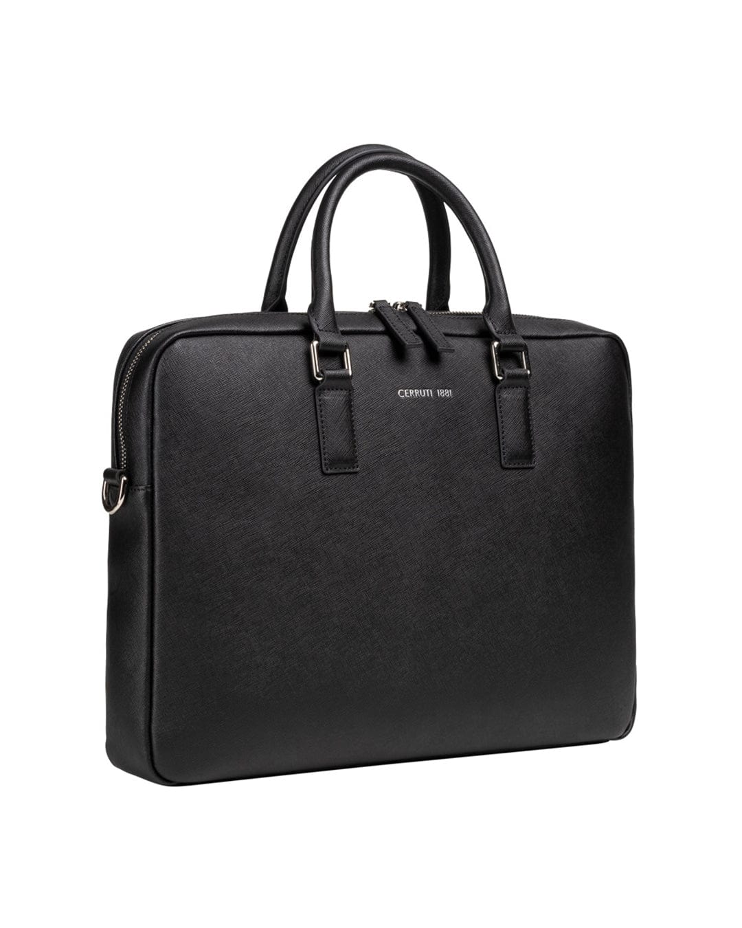 Cerruti I88I Black Leather Irama Briefcase | Bortex - Bortex Fine Tailoring