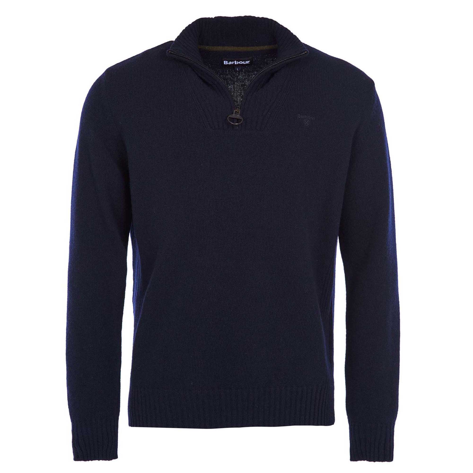 barbour half zip knit jumper navy