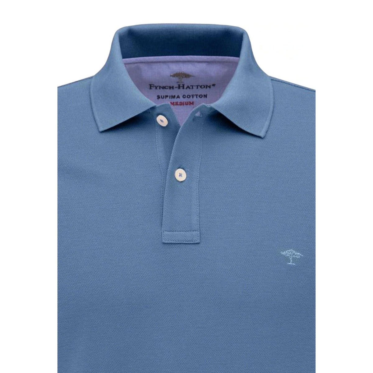 Fynch-Hatton Classic Supima Cotton Blue Polo Shirt │ Bortex - Bortex ...