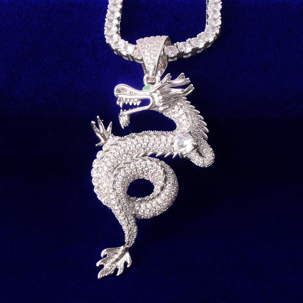 iced out dragon pendant