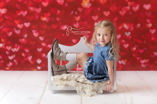 Valentine's Day Photography Background Photo Props Red Bokeh Hearts