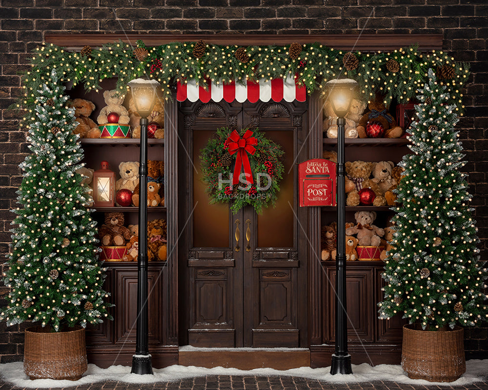 Christmas Storefront backdrop 