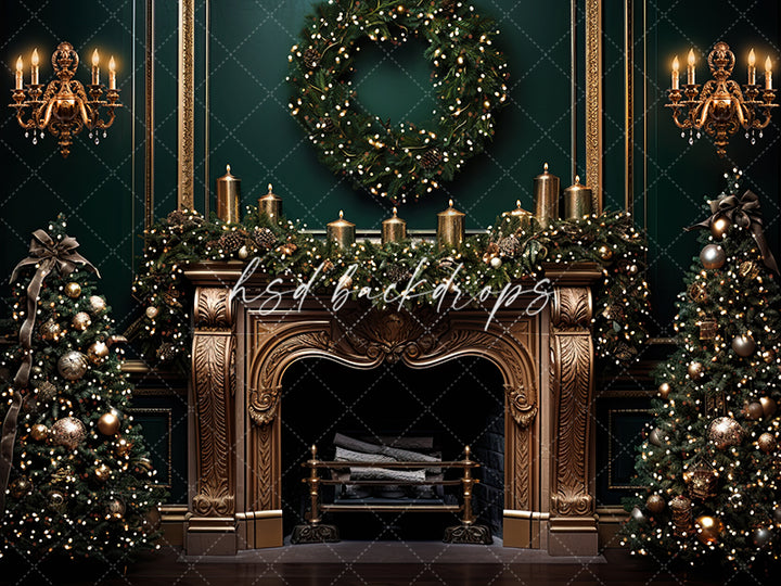 Merry Xmas Eve photo backdrop fireplace photography background Merry C –  dreamybackdrop