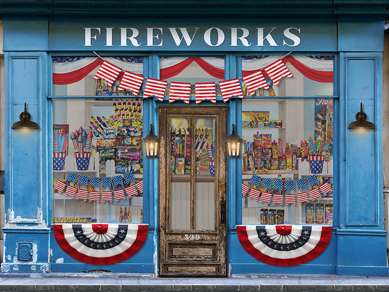 Patriotic fireworks store backdrop for 4th of july photod