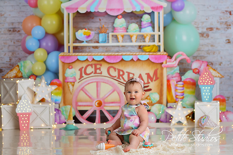 ice cream party backdrop for photos