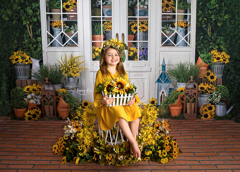 Sunflower photo backdrop for summer or fall photos