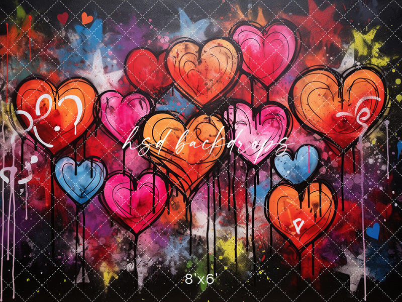 valentines day graffiti backdrop